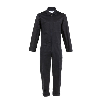 Black Cotton Overall - Dyed Denim Canvas