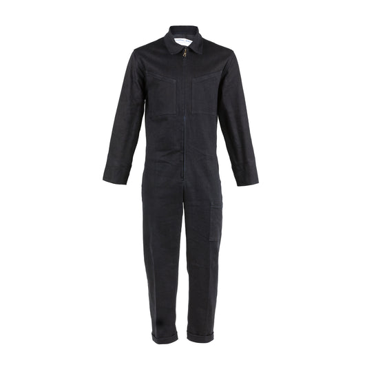 Black Cotton Overall - Dyed Denim Canvas