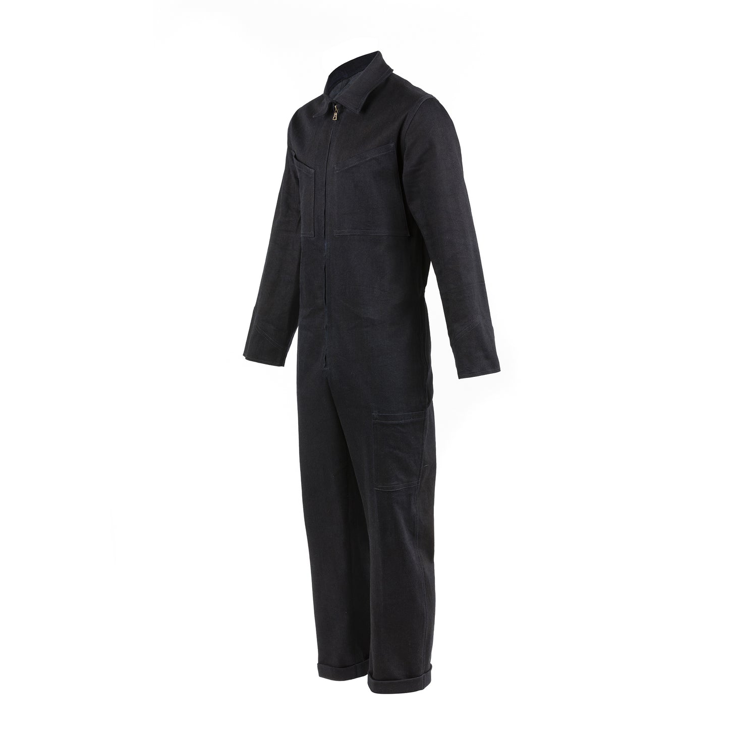 Black Cotton Overall - Dyed Denim Canvas